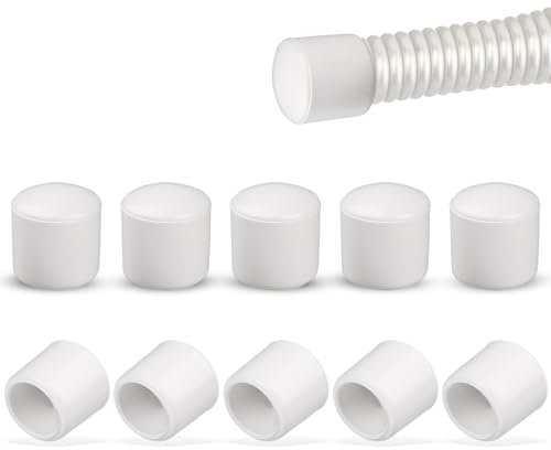 ZEYIYER 10 PCS 0.39 Inch Door Stoppers Rubber Tip Replacement, Door Stop Bumper Tips Spring Door Stop Caps for Door Wall Protection (White)