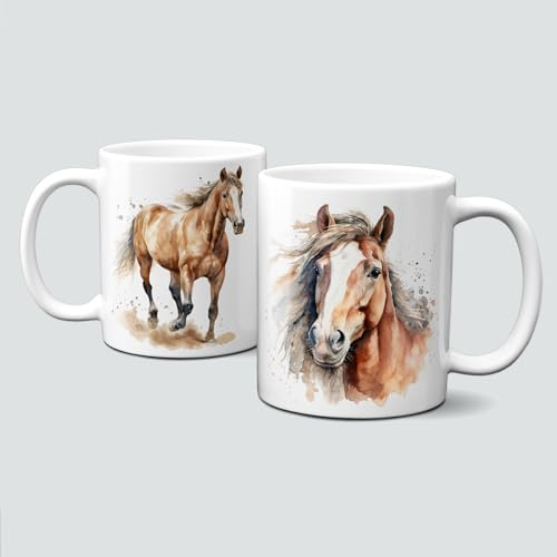 online-hut - Tasse - Kaffeebecher - Lieblingstasse - mit Pferden - Tiere-Pferd-Horse-Haftlinger-Reitstall-reiten-Pferde - LT-371