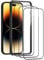 3 Piezas Protector Pantalla para iPhone 14 Pro Max, Cristal templado con Marco de Instalación Fácil, Sin Burbujas, Antiarañazos, Dureza 9H, Cristal Protector