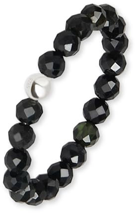 GD GOOD.designs Anti Stress Ring aus Turmalin Naturstein Perlen für Damen - Elastische Anxiety Rings - Fidget Ringe I Ringgröße 52-60