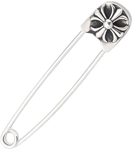 Sicherheitsnadel-Anhänger, Sicherheitsnadeln für Kleidung, Sicherheitsnadeln, Broschennadeln, Sicherheitsnadel-Brosche, Anhänger aus 925er Silber, 3, 8 cm große gravierte Broschennade