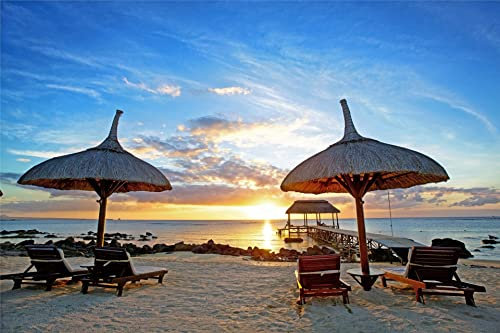 Schwieriges Puzzle für Erwachsene 500 Teile Mauritius Sonnenuntergang Insel Meer Palmen Tropen 52x38CM