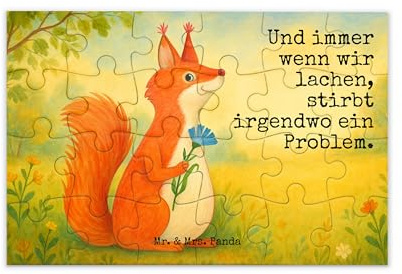 Mr. & Mrs. Panda Puzzle Eichhörnchen Blume Design 24 Teile - Geschenk, Spruch Positiv, Legespiel, 500, Spaß, Lachen, Eichhorn, 2000, 300, Motivation Sprüche, Lustige, 1000
