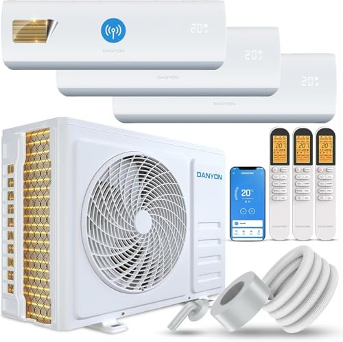 Danyon Multisplit Klimaanlage 3 Innengeräte - 27000 BTU - 7,9 kW - Inverter Klimagerät mit Heizfunktion, WiFi und Smart-Home - sehr leise & energiesparend, Splitgerät vorgefüllt