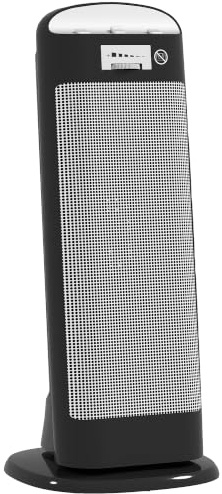 HOMCOM Ceramic Space Heater 2000W with 4 Modes Adjustable Thermostat Black | Fan Electric Heater, 55° Oscillation, Tip-Over And Overheat Protection, for Bedroom, Home Office
