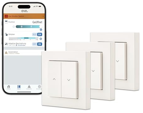 Eve Shutter Switch (Matter) 3 Pack: Smart Roller Shutter Control for Alexa, Apple Home, Google, SmartThings, App and Voice Control, Automations, Requires Thread Border Router and Zero Conductor