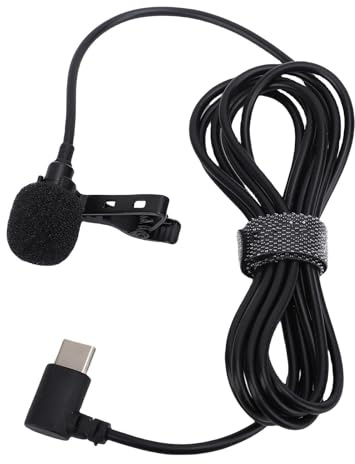 Tosuny USB C Lavaliermikrofon, Geräuschunterdrückendes Ansteckmikrofon mit Winddichtem Schwamm und Supernierencharakteristik, für die Smartphone von Videos, Online Klassen Live