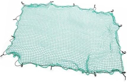VrayKnol Filet de sécurité pour voiture - Filet de fret - Grille en nylon et corde élastique - Convient pour une variété de véhicules, y compris les SUV, les camionnettes et les remorques - Vert - 1