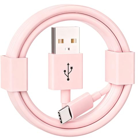 2m Pink IPhone 17/17E/16/15 Car Carplay Cable, USB A to USB C Charging Cable for iPhone 17Air/ iPhone 17/16/15 Pro Max/Plus/16E, AirPods Pro(2nd/3rd Gen), AirPods 4, Long Cute Type-C Auto Charger Lead
