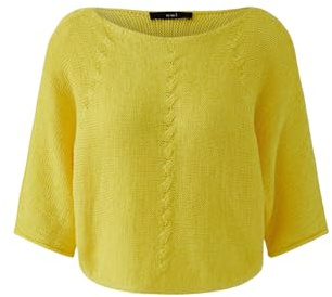 Oui Damen Pullover lässig geschnitten Uni