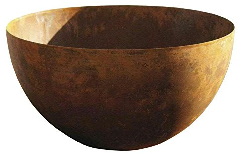 Rostige Schale Rund (Halbkugelschale) - Große Dekoschale: Ø 50cm - Wetterfest & Frostsicher - Metall/Edelrost/Rost - Rostschale/Metallschale zur Dekoration im Garten/Gartendekoration