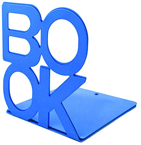 Xiaoyu 2PCS style simple livre modèle bureau serre-livres serre-livres en métal livre est pour bureau bibliothèque école pont décoration - bleu