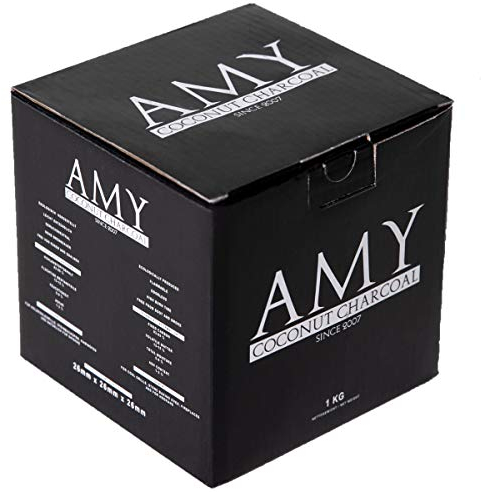 Amy Shisha Kohle C26 | 1 KG | Naturkohle für Wasserpfeife Hookah Amy Deluxe Gold