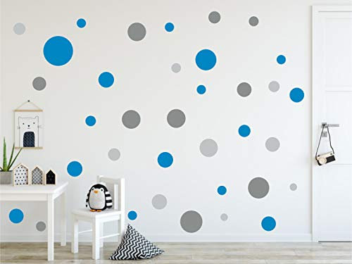 Timalo® 60 Stück Wandtattoo Kinderzimmer bunte große Kreise Pastell Wandsticker – XL Aufkleber Punkte | 73080-SET1-60