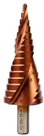Mengshen Cobalt Punta a gradini 4-32mm scanalata a spirale HSS M35 taglio ingrandire piastra in acciaio inox per tempra piastra in acciaio foratura di lamiere in acciaio manico triangolo set