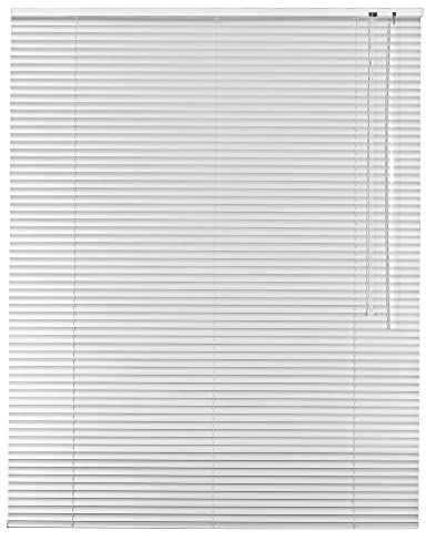 Alu Jalousie Aluminium Jalousette in Farbe Weiß - Breite 40 bis 240 cm - Höhe 130/175 / 220 cm - Tür Fenster Rollo Jalousette Aluminium Fensterjalousie Lamellen Metall (105 x 130 cm)