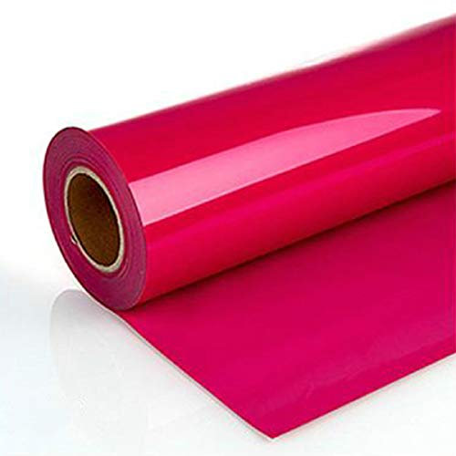 Yalulu Heat Transfer Vinyl, 20 cm x 100cm PVC Heat Transfer Vinyl Rolls Film T-Shirt Iron On HTV Vinyl Printing Crop Number Patterns (Rose Red)