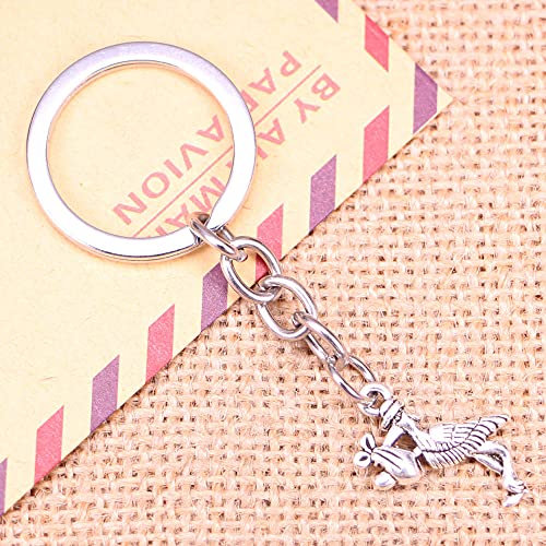 ZOJK Schlüsselanhänger 23x18mm Storch Vogel Anhänger DIY Männer Schmuck Auto Schlüsselanhänger Ring Halter Souvenir für Geschenk