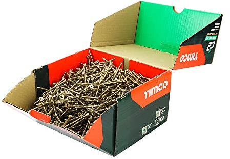 TIMCO Vis C2 Strong-Fix multi-usages Premium - Double tête fraisée - Or - Filetage double angle pour une performance ultime - 5,0 x 60 - Boîte de 1000 pièces