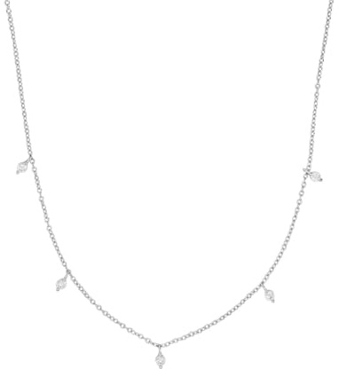 Amor Kette mit Anhänger 925 Sterling Silber Damen Halsschmuck, mit Zirkonia synth., 42+3 cm, Silber, Kommt in Schmuck Geschenk Box,