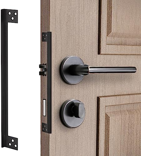 MOSECYOU Door Latch Guard Plate, Outswing Door Security Protector, L-Shaped Door Latch Shield, Cover to Block Access to The Door Lock/Deadbolt Latch (11 in. - 1pack)