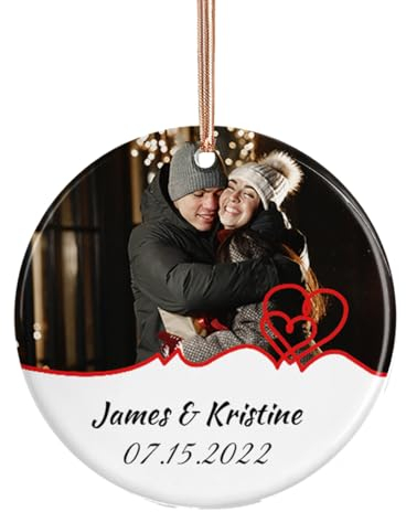 Personalisierte Weihnachtskugeln mit Foto, Weihnachtsgadgets für Paare 2024, Christbaumkugel mit Name, Personalisierte Geschenke Männer, Frauen, Paare
