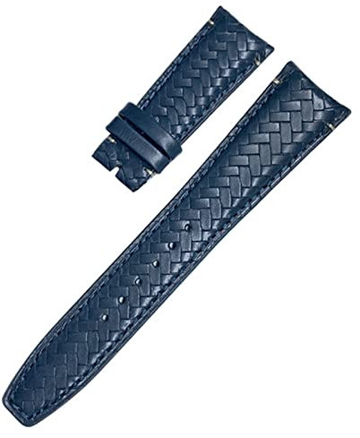 NEWNAN Gewebtes Rindsleder-Uhrenarmband mit gebogenem Ende, 20 mm, 21 mm, 22 mm, passend für IWC Portugieser Pilots Echtleder-Uhrenarmband