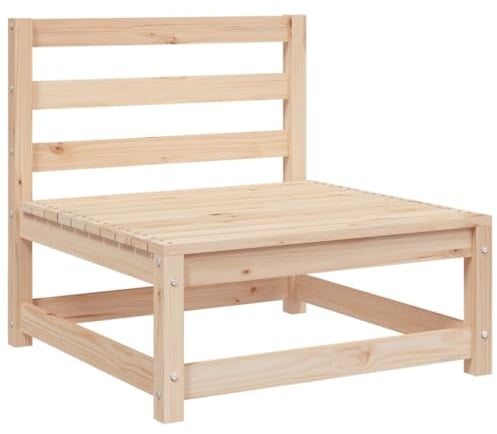 vidaXL Gartensofa, Modular Sofa ohne Armlehnen, Gartensessel mit Lattenrost, Relaxsessel Lounge Sessel Gartenmöbel, Massivholz Kiefer
