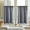 Vangao Scheibengardine Leinenoptik Bistrogardine Uni Modern Küche Schriften Vorhänge Gitter Halbtransparente Paarig Schals für Wohnzimmer Landhaus Kleine Fenster 90x115cm Grau 2er Set