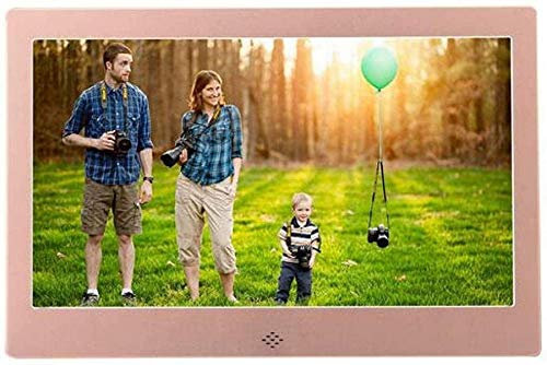 NSTVVEE Cornice per Foto Digitale, Cornice per Foto Elettronica Multifunzione HD da 10 Pollici (Oro Rosa)
