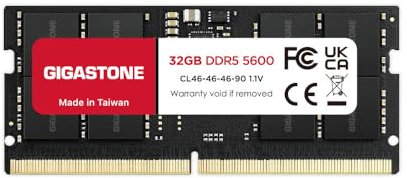 【RAM DDR5】GIGASTONE 32GB Kit (32GBx1) DDR5 5600MHz PC5-44800 CL46-46-46-90 1.V SODIMM 262 pin unbufferednon-ECC per laptop ad alte prestazioni modulo di memoriaaggiornamento