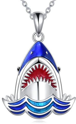 POPLYKE Spinne/Schmetterling/Fuchs/Killerwal/Pande/Hai/Katze/Eule/Meerjungfrau Kette 925 Sterling Silber Tier Halskette Anhänger Schmuck Geschenke für Frauen