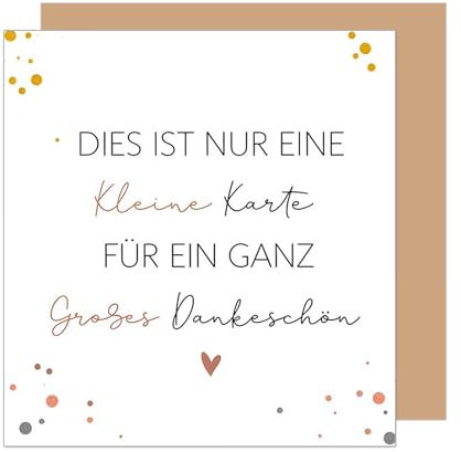 Edition Seidel Premium quadratische Glückwunschkarte mit Umschlag. Dankeskarte Grußkarte Danke Danksagung Dankeschön Mann Frau Freund Freundin Herz (DQ102 SW025)