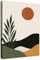 WENGTIAO Boho Abstrakte Leinwand Bilder Kunstdrucke mit Rahmen Minimalistische Sonne Berg Geometrische Malerei Wandbilder auf Leinwand Wohnzimmer Schlafzimmer Wanddeko 30x40 cm