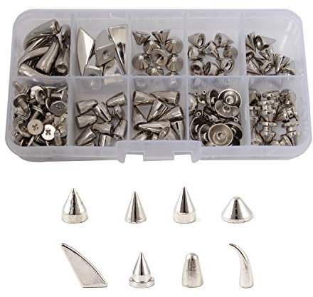 Trimming Shop 85 Stück Metall Spike Punk Kugel Nieten Gürteltasche Kappe Geldbörse Lederhandwerk Projekte Kleidung Mit Schrauben, Nieten IN Silber