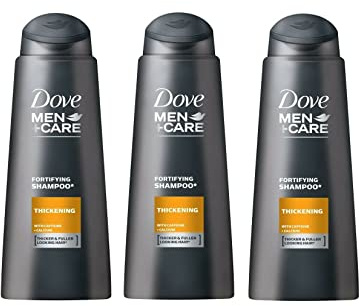 DOVE Men+Care Lot de 3 shampoings épais pour cheveux fins et fins 3 x 250 ml