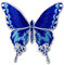 Aufnäher, bestickt, Design: Schmetterling, zum Aufbügeln oder Aufnähen, Blau