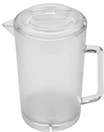 G.E.T. P-3064-1-CL-EC Heavy-Duty Shatterproof Plastic 2 Quart Pitcher with Lid, BPA Free (64 Ounce), Clear