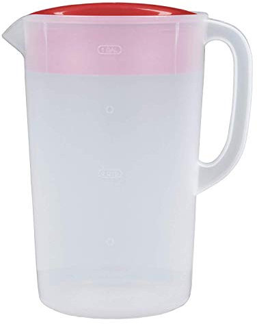 Rubbermaid Klassischer Krug mit einem Fassungsvermögen von 4,5 l, 2 Stück, rot/transparent