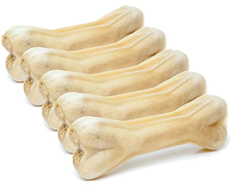 DOGBOSS 100% Natur Kauknochen Hundeknochen, Rinderhaut mit Pansen, 5 Stück 12 cm