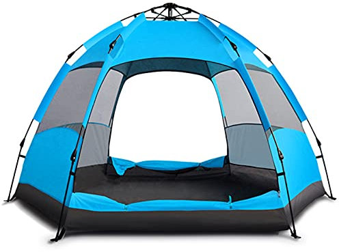 Beach Zelte Sun Shade Shelter Regenfestes sechseckiges großes Zelt für 5-7 Personen im Freien für den Tourismus,Blue,S