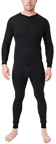 Herren Thermo-Einteiler, Gr. S-3XL, Schwarz , L