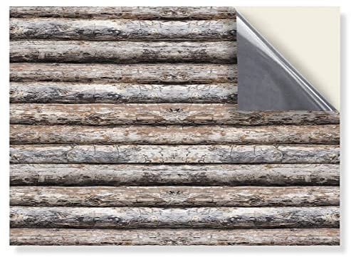 Stick & Go Repositionable Self Adhesive Dolls House Wallpaper 1:12 Scale (1 Sheet) - Rustic Wood Cladding - No. 191