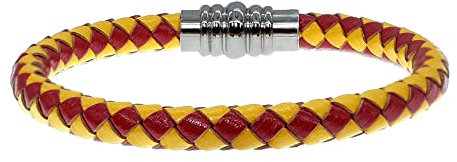 BDM - Pulsera de cuero de la bandera de España para hombre y fondo negro - Modelo 4