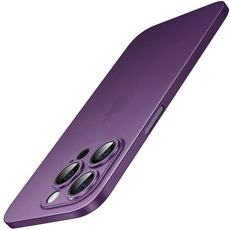 JETech Cover Ultra Sottile per iPhone 14 Pro 6,1 Pollici, Copriobiettivo Fotocamera Protezione Completa, Custodia Difficile e in PP con Finitura Opaca e Leggera (Viola Scuro)