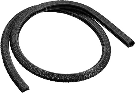 PATIKIL 0.5mx6mmx8mm Rubber Edge Trim, Metal Sharp Deck Edge Protector U Channel Guard Corner Protection Doors Seal Strip for Skateboard Table Door Window, Black