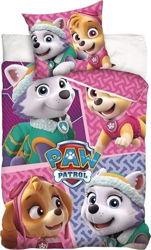Parure De Lit Pat Patrouille avec Taie d'oreille Paw Patrol en Rose - 140 x 200 cm