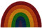 ReWu Fußmatte Schmutzfangmatte Pride Regenbogen Halbrund aus Kokosfasern 60 x 40 cm Farbenfroh LGBTQ+