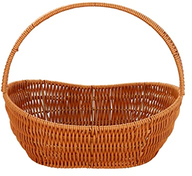 Fonowx Blumenkorb, Aufbewahrungstasche mit Griff, Ostern Süßigkeiten Korb, Süßer Großer Aufbewahrungskorb, Handgefertigter Picknick Korb für Camping, l