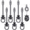 Dolibest 6pcs Crochet de Hamac, 19.5cm Accroche de Balançoire Fixation Fauteuil Suspendu de 180 Pivot Ensemble Plafond Poutre Chaise de Yoga Sac de Frappe Materiel de Suspension, 1500lbs